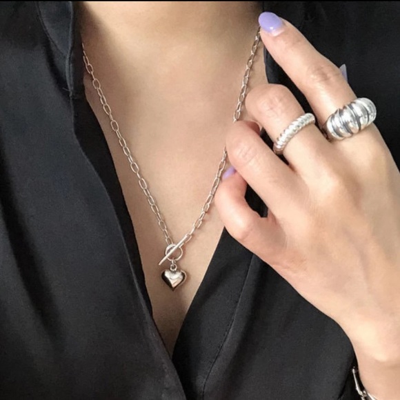 🤍Insta heart sterling silver necklace - Picture 5 of 7